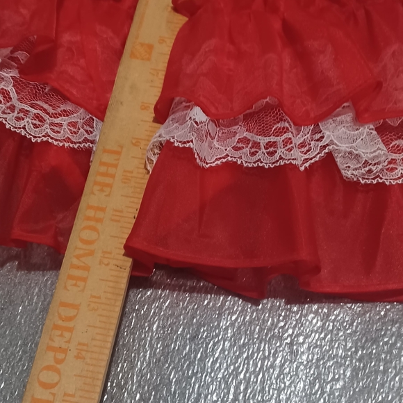 Vintage Kandy Ann Red Sheer Frilly, Ruffle, Lace Little Girls Party dress SZ 5? - Picture 4 of 10